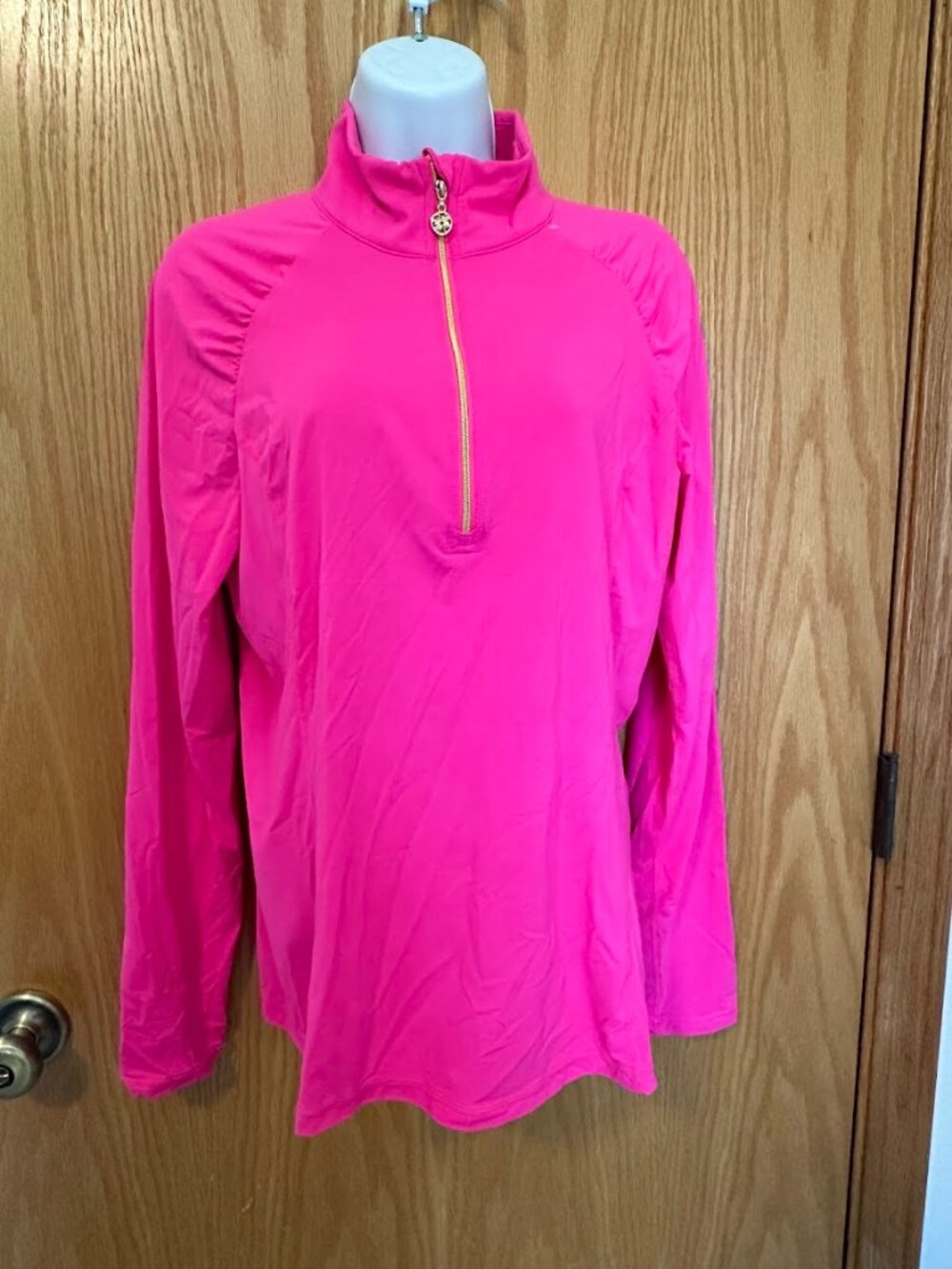 Lilly Pulitzer Justine 1/2 Zip Athletic Performance Jacket Pink. Large. - Picture 2 of 8